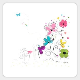 Spring time abstract flowers Sticker